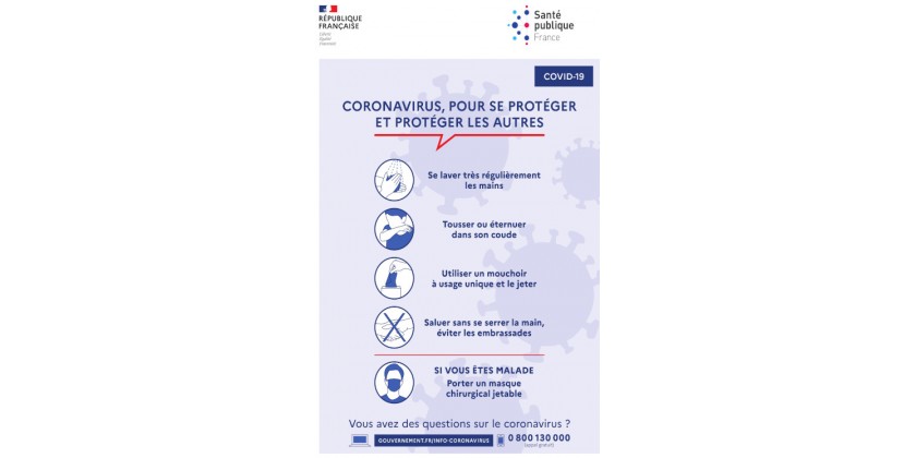 Coronavirus COVID-19 : les gestes barrière